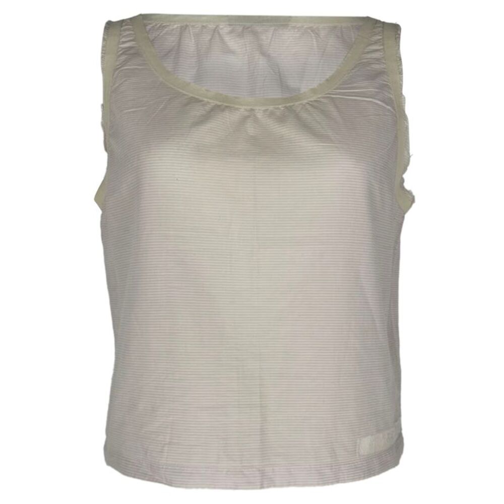 Prada Pinstripe Tank Top in White Cotton